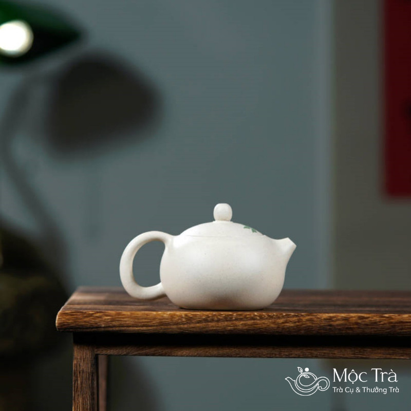 Ấm tử sa Tây Thi Hoa Mẫu Đơn màu bạch ATS23