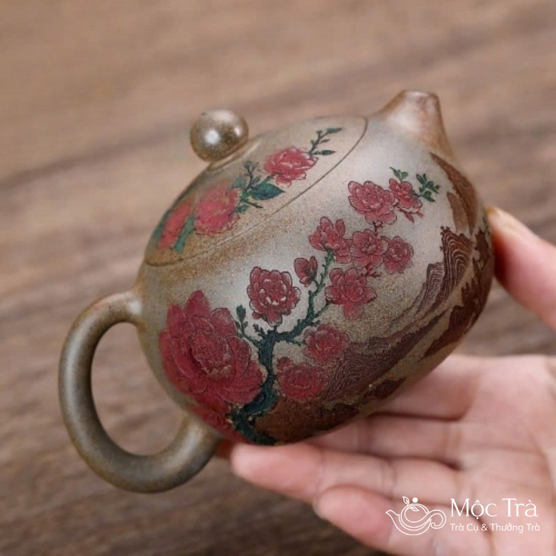 Họa tiết hoa mẫu đơn khắc tay tinh xảo