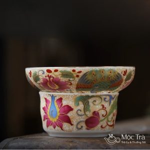 Bộ Ấm Chén Trà Sứ Hoa Mấu Đơn Cao Cấp BAT16