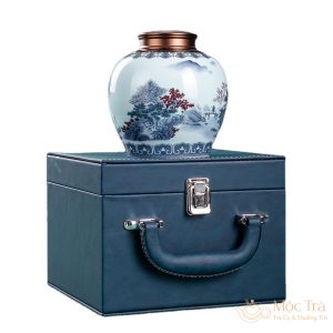Hũ Trà Cảnh Đức Vẽ Sơn Thủy Hữu Tình HDT005