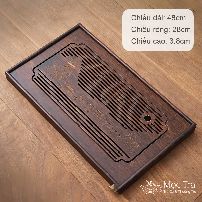Khay Trà Tre Tự Nhiên Có Khoang Chứa Nước Nhiều Size KT53